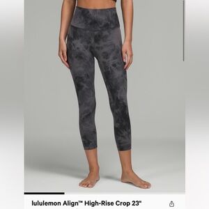 NWT lululemon align HR crop 23” diamond dye pitch graphite